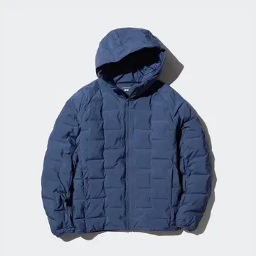[ 미사용 새상품 ] UNIQLO 퍼프 테크 후드티 M 블루