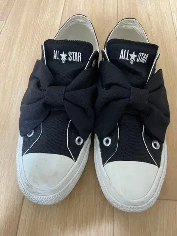 ALL STAR 리본 포함 블랙 스니커즈 24.5cm