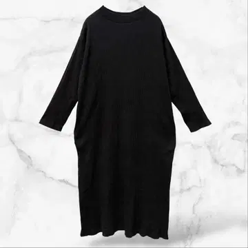 [ 리틀 릴리 ] 긴팔 롱 티셔츠 원피스 블랙(M) 코튼 혼방 U넥