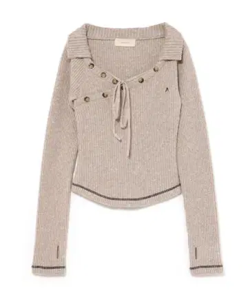 andmary Anita 버튼 니트 탑 베이지