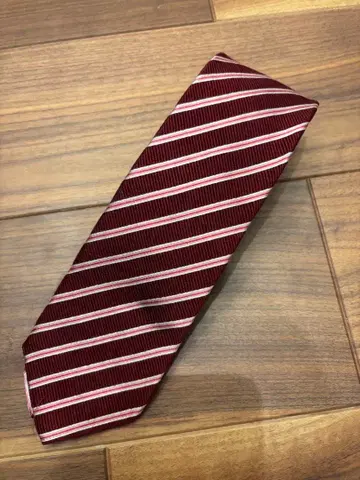 Paul Smith 버건디 스트라이프 넥타이