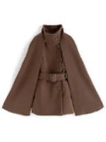 브라운 케이프 코트 벨트 포함