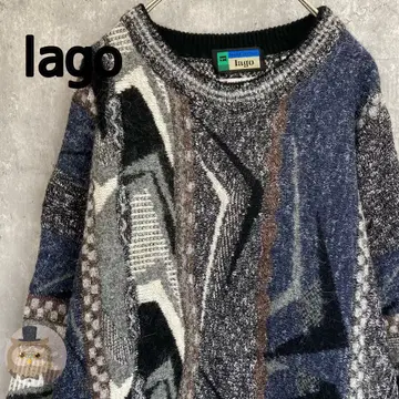 [이탈리아제] Iago 디자인 울 니트 스웨터 남성용 구제 의류