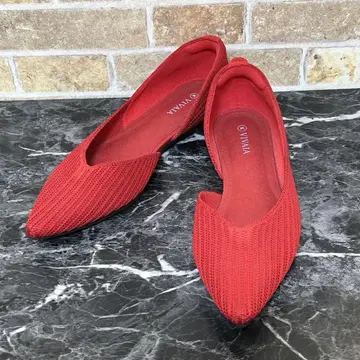 [ 2052 ] 새상품급 VIVAIA 플랫슈즈 레드 스틸레토