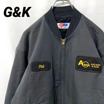 N-5958 G&K 미국 빈티지 의류 워크 자켓 충전솜 퀼팅 자수 L
