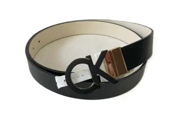 새상품 택 포함 Calvin Klein 블랙 가죽 벨트 로고 버클