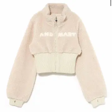 andmary Fluffy zip up jacket ivory
