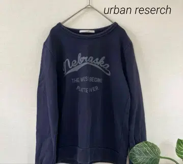 서니 라벨 어반 리서치 트레이닝복 맨투맨 네이비 로고