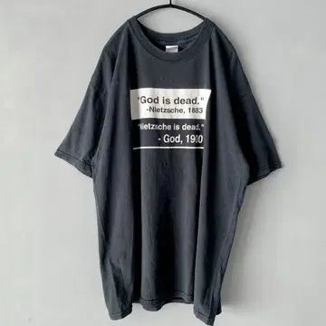 니체 신은 죽었다 90's 빈티지 T셔츠 블랙 페이드 XL