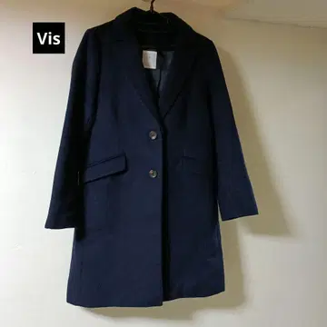 ViS 네이비 코트 허리 리본 포함