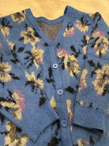 niko and - 꽃무늬 니트 가디건