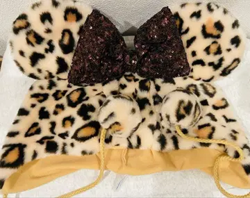 레오파드 무늬 미니 팬캡 레오파드 무늬