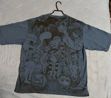 그라니프 게게게의 키타로 미즈키 시게루 빅 실루엣 T셔츠 유령 기차 XL