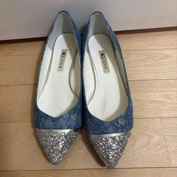 DIANA 다이애나 데님 로우힐 플랫 펌프스 23cm