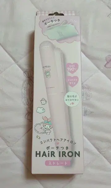 산리오 마이멜로디 수납 파우치 포함 헤어 다리미