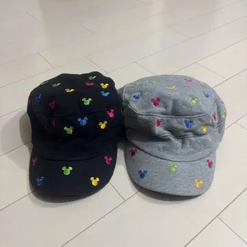 미키마우스 자수 캡 2세트