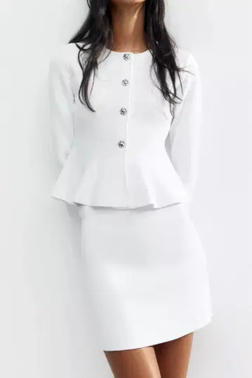 [ ZARA ] 화이트 페플럼