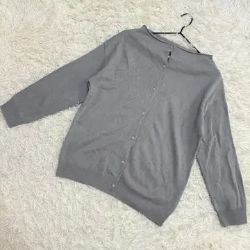 SM2 니트 가디건 커팅 아크릴 무지 심플 그레이 ( M )