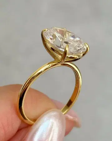 골드 크리스탈 반지