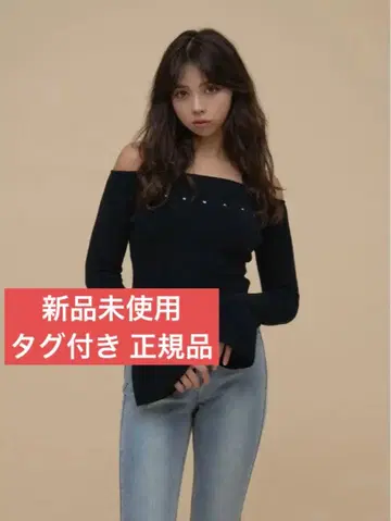 andmary Flora knit tops black