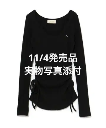 Lala shirring ribbon tops andmary black