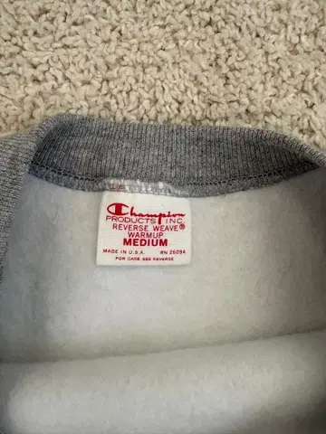 Champion 리버스 위브 빨간색 택 USA제 그레이