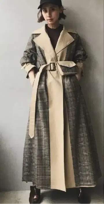 AMERI 베이지 트렌치코트 리버서블