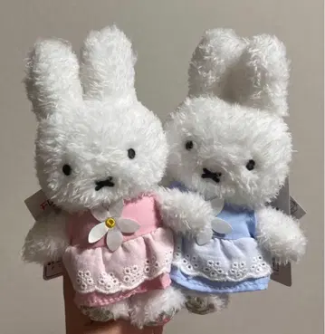 플라워 미피 포와포와 마스코트 재스민 원피스 핑크 블루 봉제 인형