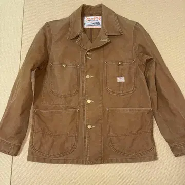 슈가케인 브라운 덕 커버올 워크 코트