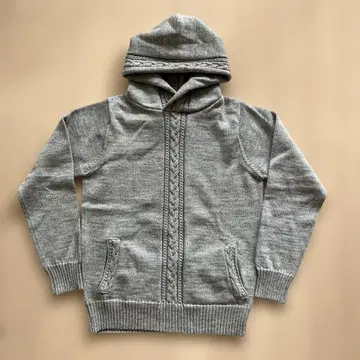 nonnative 그레이 후드 부착 니트 스웨터