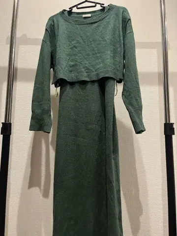 로리즈팜 그린 니트 원피스 긴팔