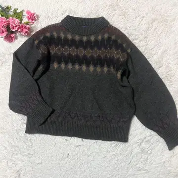 폴로 랄프로렌 노르딕 무늬 알파카 혼방 니트 스웨터 그레이 M