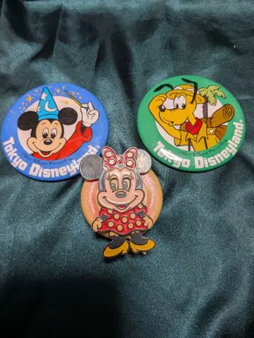 도쿄 디즈니랜드 미키 플루토 배지 세트