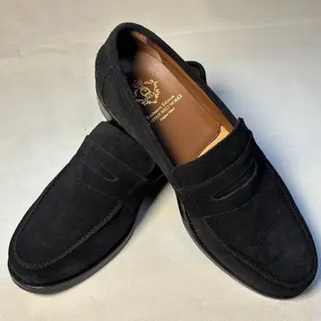 명품 굿이어 웰트 제법 블랙 스웨이드 로퍼 US6.5 극상품