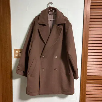 ADLER 브라운 더블 브레스트 체스터 코트