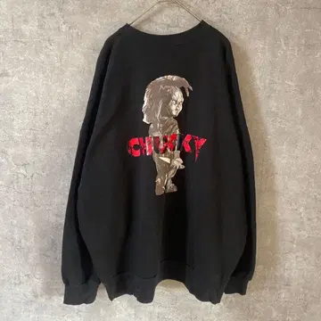 체키 Movie 맨투맨 트레이닝복 호러 2XL 사이즈 블랙 자수 로고