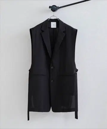 블랙 슬리브리스 자켓 남성용