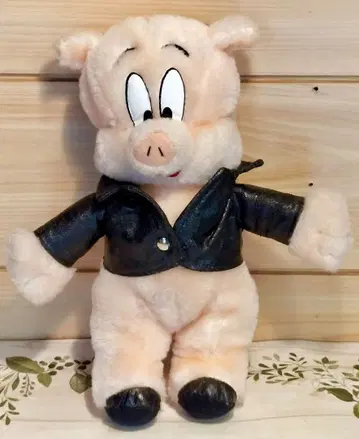 루니 튠즈 카툰 1995 포키 봉제 인형 가죽 재킷