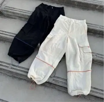 [ a2o ] 아오바 파이핑 배기 나일론 팬츠