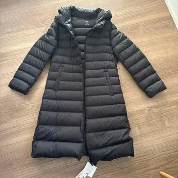 유니클로 울트라 라이트 다운 롱 코트 택 포함 새상품 미사용 블랙