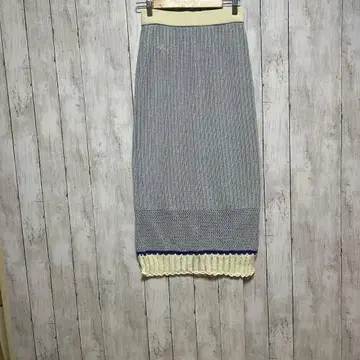 STUDIOUS 니트 타이트 스커트 [ F ] 블루 아이보리