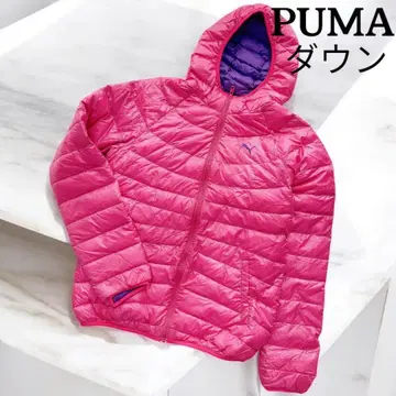 PUMA 푸마 다운 코트 핑크 경량 후드 다운 95%
