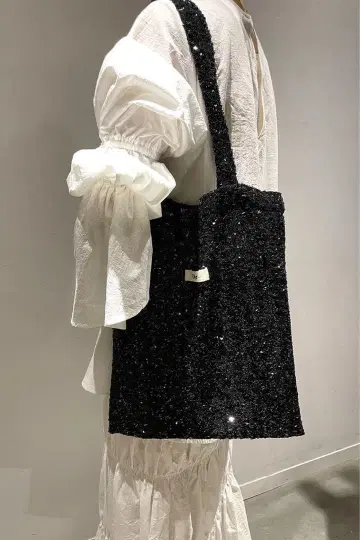 Uhr 토트백 스팽글 블랙