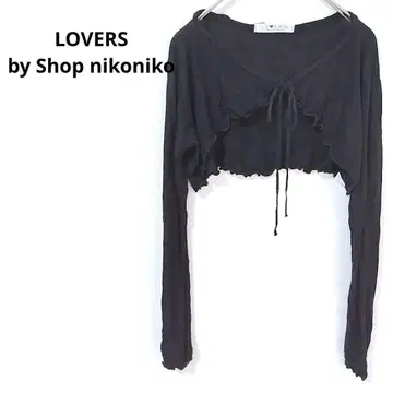 2.8 샵니코니코 긴팔 가디건 숏 기장 리본 프릴 개성파