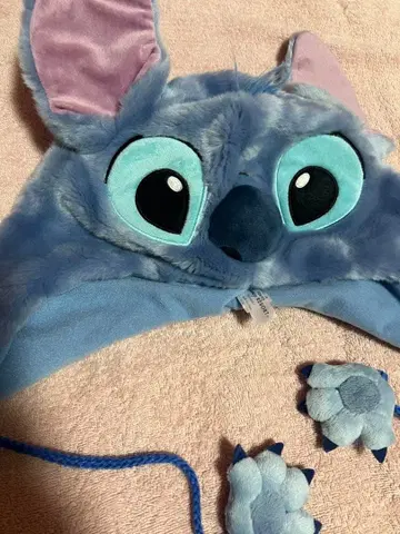 새상품급 레어 디즈니 스티치 플리스 모자 58cm 팬캡