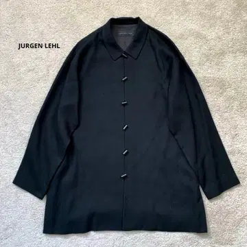 [ 새상품급 ] 요건 레일 실크 혼방 자켓 셔츠 루즈핏 블랙