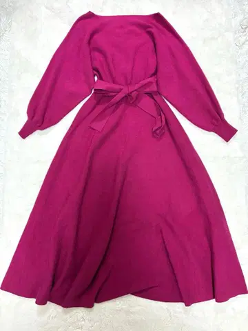 그레이스 콘티넨탈 다이아그램 핑크 긴팔 롱 원피스