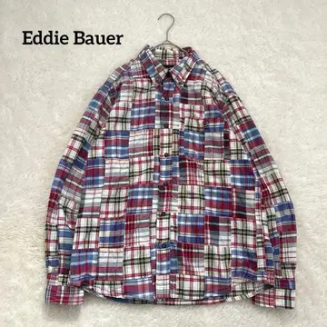 Eddie Bauer 패치워크 긴팔 체크 셔츠 usa 구제 의류