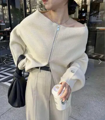 CAPRICIEUX LE'MAGE W 지퍼 보트넥 니트