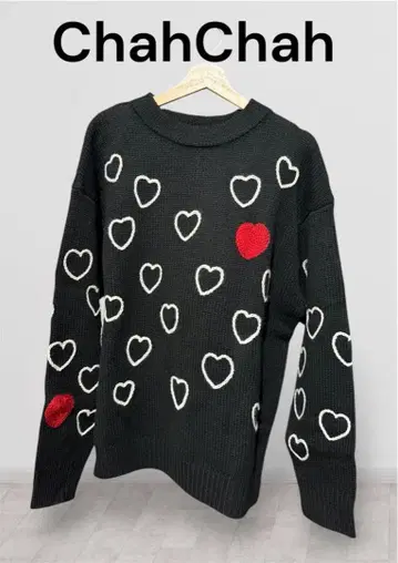 chah chah 하트 니트 스웨터